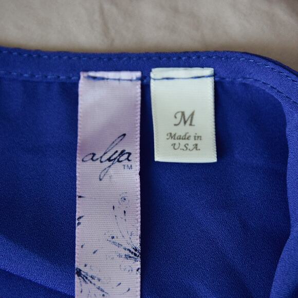 ALYA Blue hotsquash Blue maxi dress size M - Picture 3 of 5